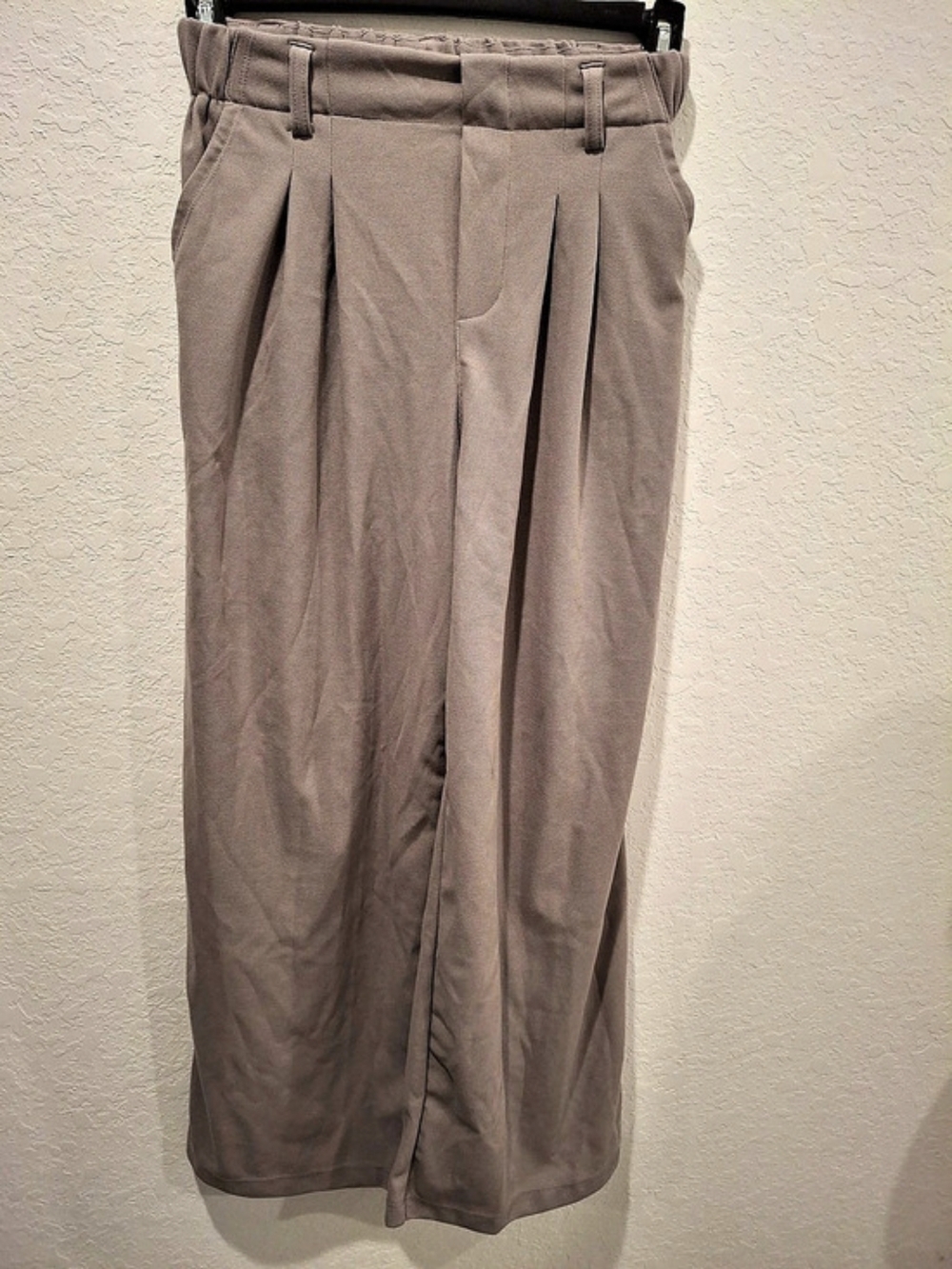 Halara Flex High Waisted Pocket Wide Leg Waffle Work Pants Brown Small